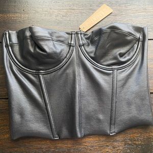 Skims Faux Leather Corset